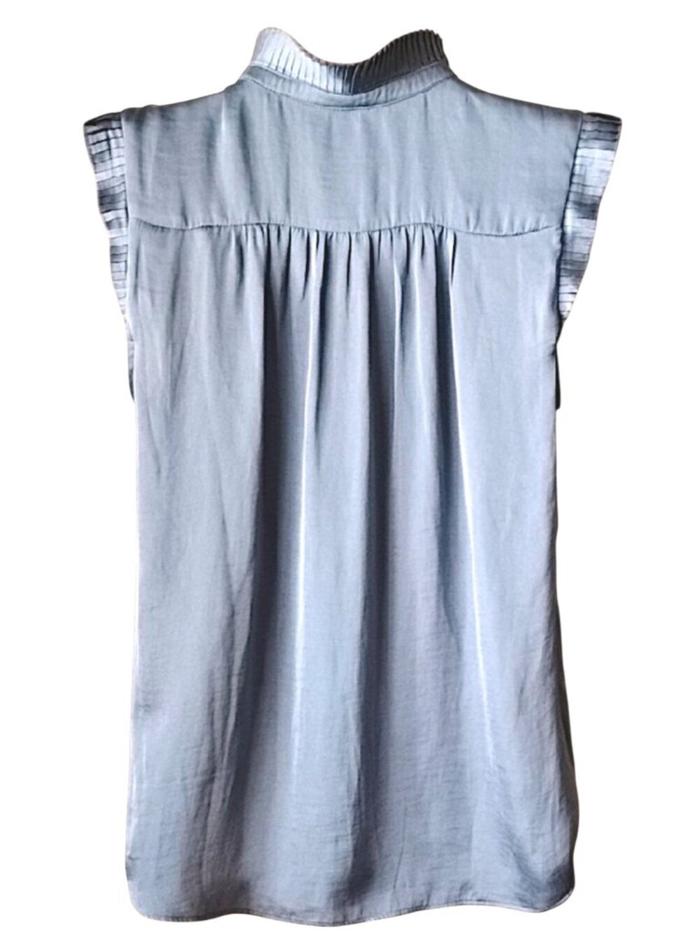 Banana Republic Sleeveless Pleated Blouse XS Blue - Picture 2 of 8